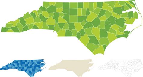 30 North Carolina Counties Map Stock Illustrations Royalty Free