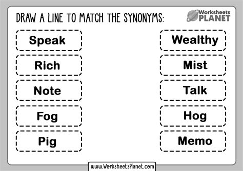 Synonyms Worksheets PDF