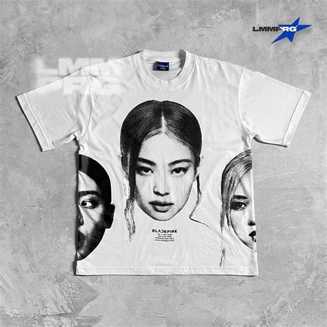 Jual Hot Kaos Baju Black Pink Jennie Lisa Rose Jisoo T Shirt Oversize