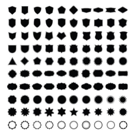 Variaciones De La Silueta Del Conjunto De Escudos Vector Premium