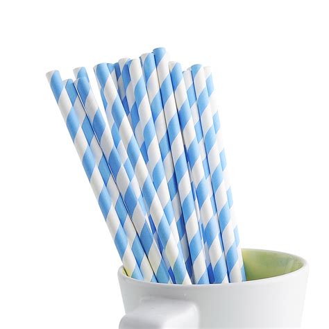 Pcs Striped Paper Drinking Straws Party Festival Supply Biodegradable