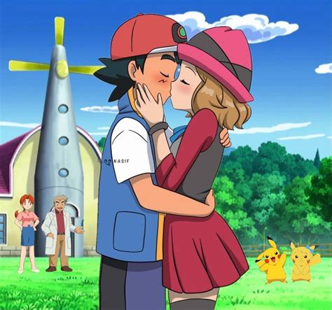 Ash And Serena Hug