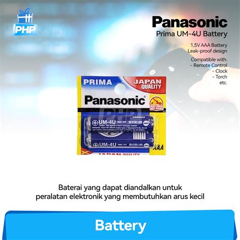 Jual PHPacc Baterai Panasonic Prima AAA Battery UM 4U Biru