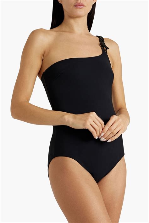 Zimmermann One Shoulder Embellished Swimsuit The Outnet