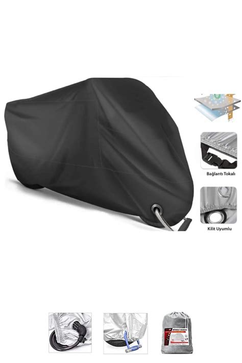 Breen Lock Compatible Black Motorcycle Tarpaulin For Sym Orbit Ii I