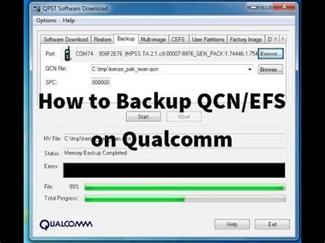 How To Backup Qcn Efs On Qualcomm Devices Youtube