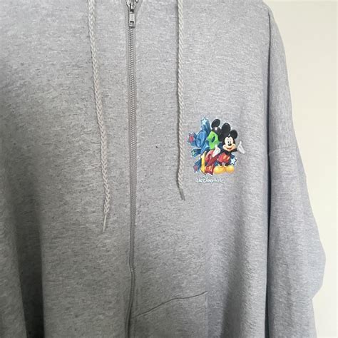 Vintage Disney zip up hoodie with print on back and... - Depop