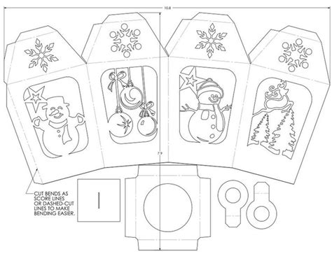 Christmas Paper Lantern Svg Paper Lantern Dxf Snowman Paper Lantern