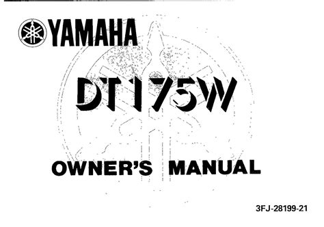 Yamaha Dt175 W 1989 Owners Manual Pdf For Free