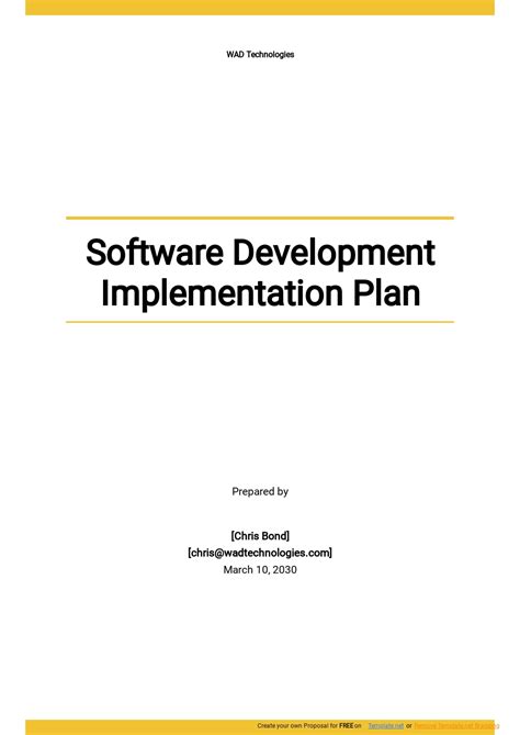 Software Implementation Plan - Google Docs, Word, Apple Pages ...