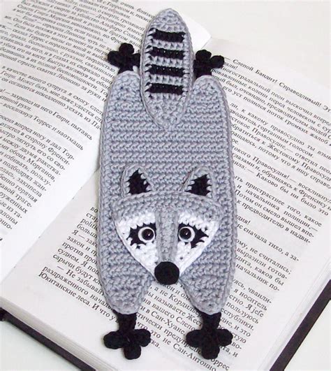 201 Crochet Pattern Raccoon Applique Bookmark or Decor - Etsy