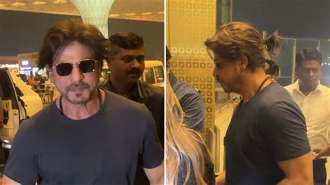 Video: Shah Rukh Khan looks dapper in two-ponytail look at the airport ...