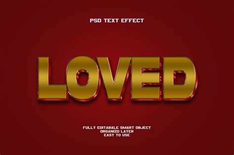 Premium Psd Editable Text Effect Loved Psd