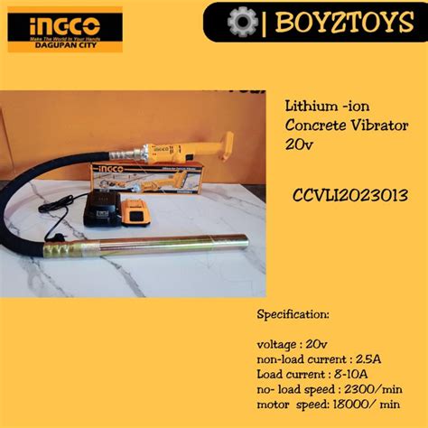 Ccvli Ingco Lithium Ion Concrete Vibrator V Shopee Philippines