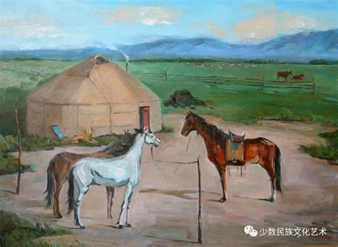 蒙古族画家托呼塔生·曼德拉作品欣赏 草原元素 蒙古元素 Mongolia Elements