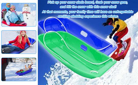 Monbar Plastic Snow Sleds For Kids And Adult35”snow Sled