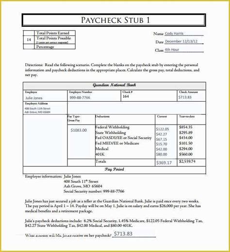 Free Paycheck Stub Template Of Blank Pay Stubs Template | Heritagechristiancollege