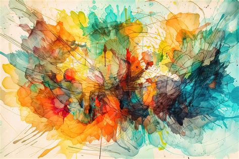 Premium Ai Image Bright Abstract Watercolor Drawing On A Paper Image