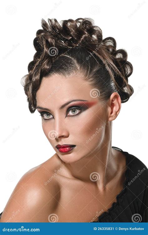 Portrait Brunette Stockbild Bild Von Kopf Haut Anziehen 26335831