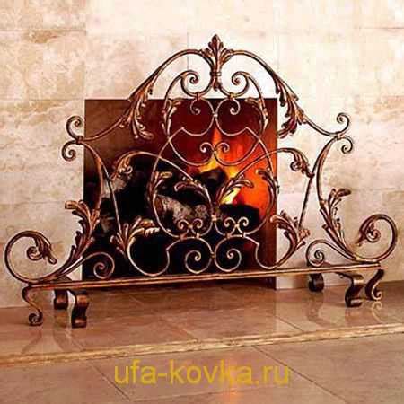 Фотографии кованых решеток и наборов для камина. 129 фото.