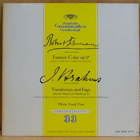 Schumann Fantasie C Dur Op Brahms Variation Und Fuge Wilhelm