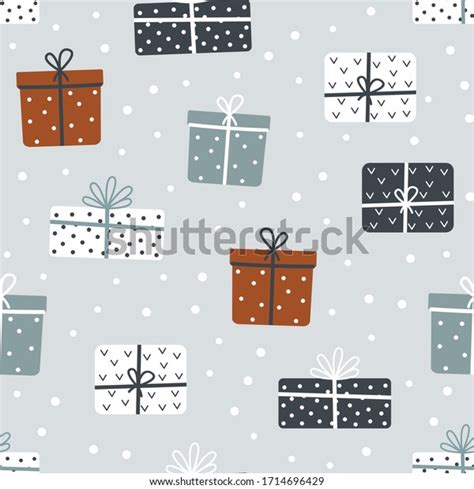 Christmas Happy New Year Seamless Pattern Stock Vector Royalty Free