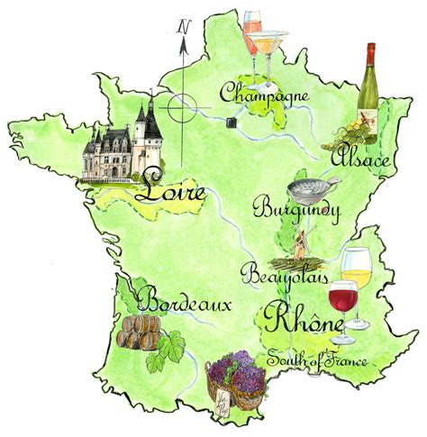 Wine Regions Of France Map / Waitrose / Jane Webster - Projects - Debut Art