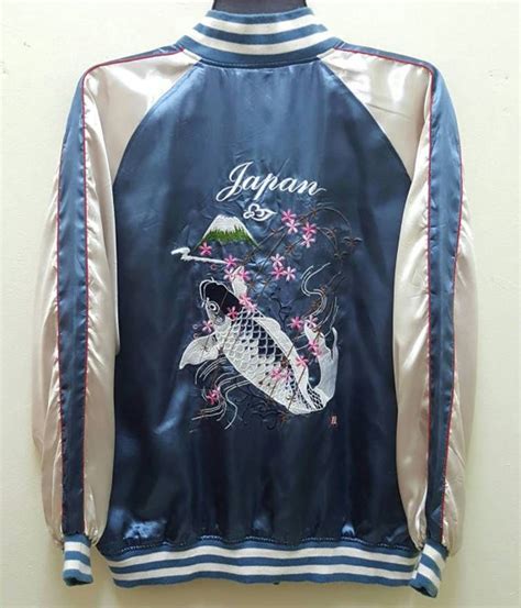 Sukajan Souvenir Jacket Sukajan Satin Vintage Rare Embroidered Koi