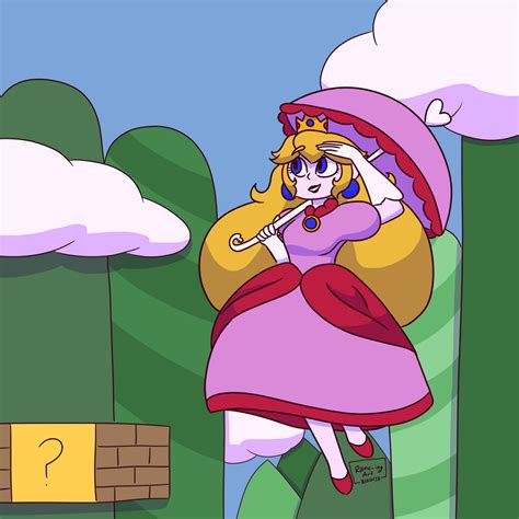 Princess Peach Flying Through The Air By Raine Ingart On Deviantart