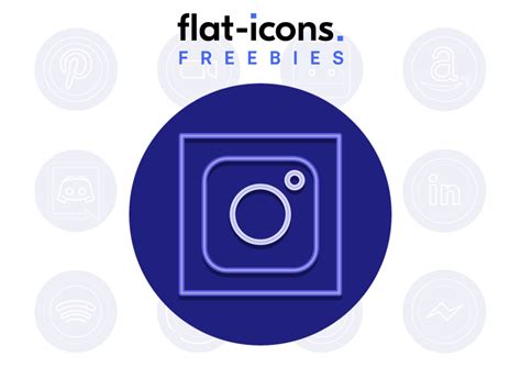 Neon Blue Instagram Icon Free Flat Icons