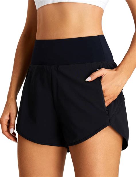 Bmjl Womens Athletic Shorts Running High Waisted Shorts Pocket Sporty Workout Shorts Quick Dry