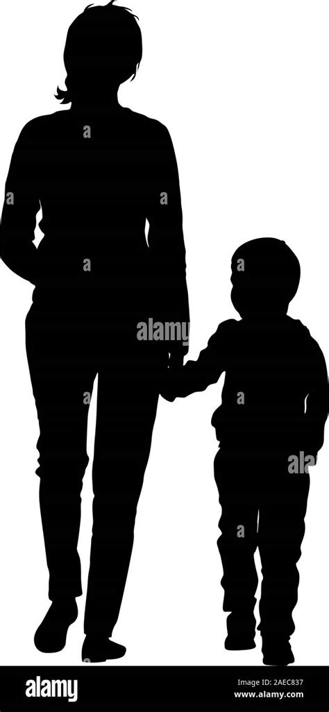 Schwarze Silhouetten Familie auf weißem Hintergrund Vector