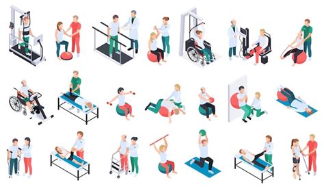 Free Vector Physiotherapist Practice Rehabilitation Medical Center