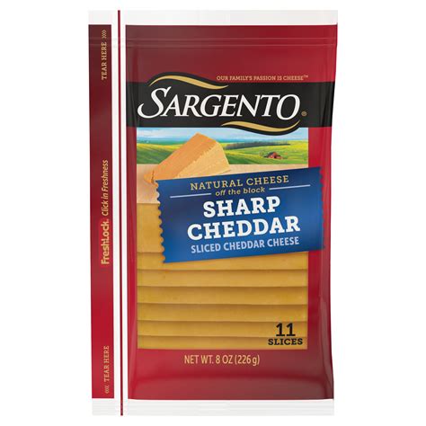 Calories In Sliced Cheese Natural Sharp Cheddar From Sargento