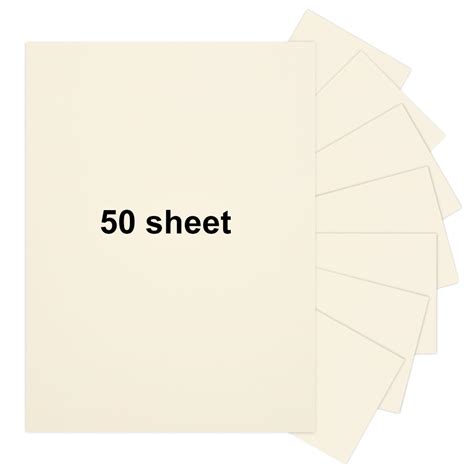 50 Pieces 85 X 11 Cream Cardstock Heavyweight Cardstock Sheets