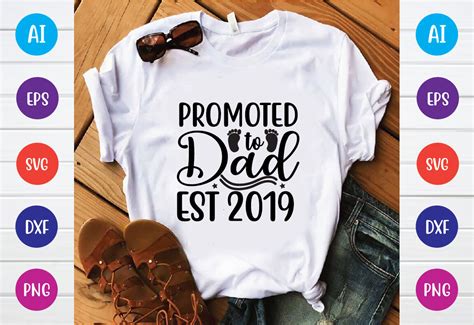 Promoted To Dad Est 2019 Svg By Bdb Graphics Thehungryjpeg