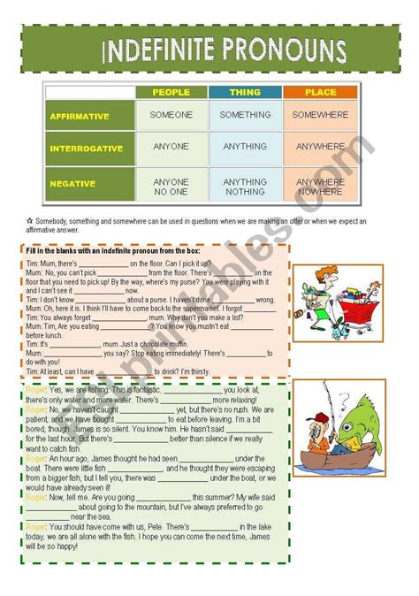 Indefinite Pronouns Worksheet 1st Grade