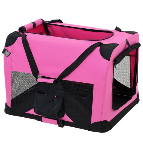 Hundetransportbox Pink Faltbar Transportbox Hunde Falt Box Trage Tasche