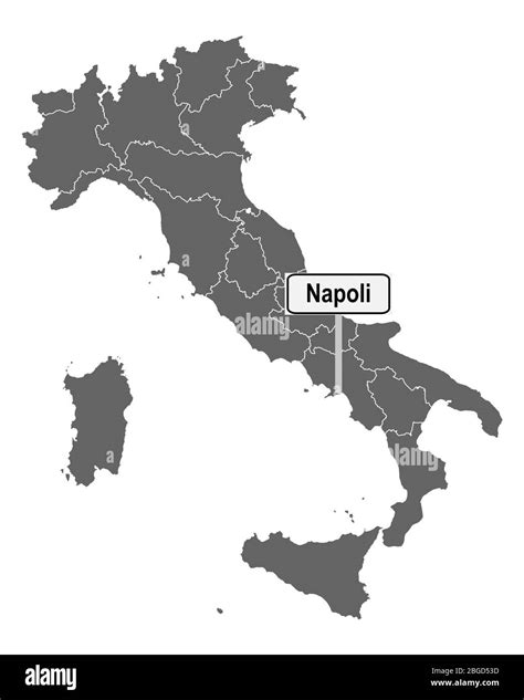 Mapa De Italia Con Señal De Nápoles Fotografía De Stock Alamy