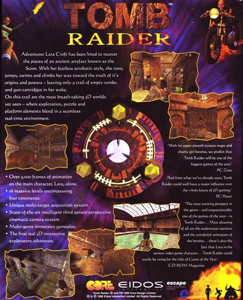 Tomb Raider 1996 Box Cover Art Mobygames