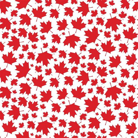 Seamless Pattern Background With Maple Leaf Icon From National Flag Of