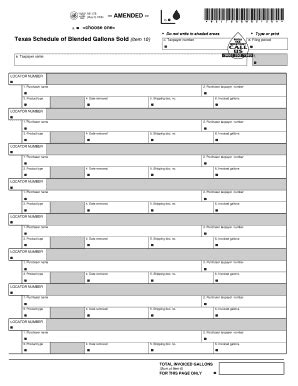 Fillable Online 06 178 Amended Schedule Of Blended Gallons Sold 06 178