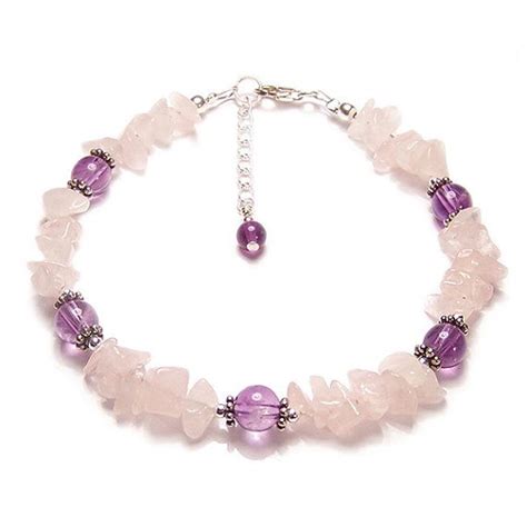 Rose Quartz And Amethyst Gemstone Sterling Silver By LunarraStar Pink