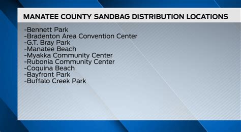 Manatee County sandbag locations announced