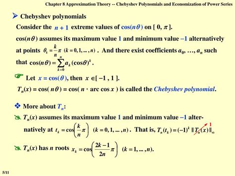 Ppt Chebyshev Polynomials And Economization Of Power Series