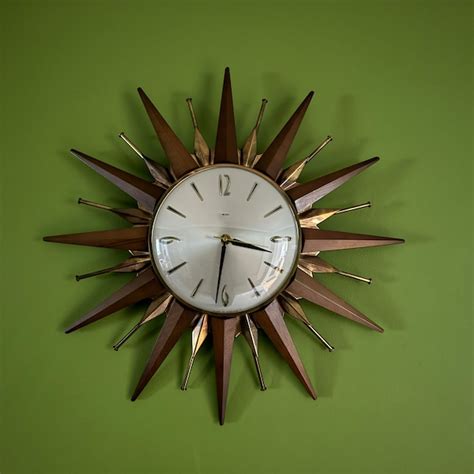 Sunburst Clock Etsy Uk