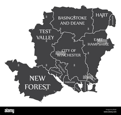 Hampshire County England Map - Corrie Christina