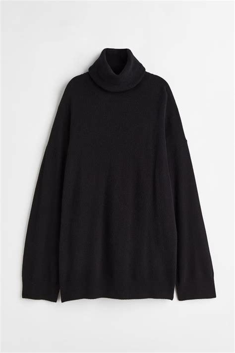 Cashmere Turtleneck Sweater Black Ladies Handm Au