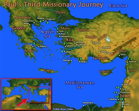 Map Of Paul S Third Missionary Journey