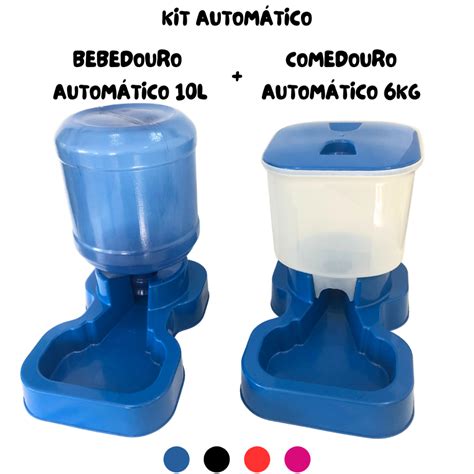 Kit Comedouro e Bebedouro Galão 10 Litros Automático Prático Fácil Para